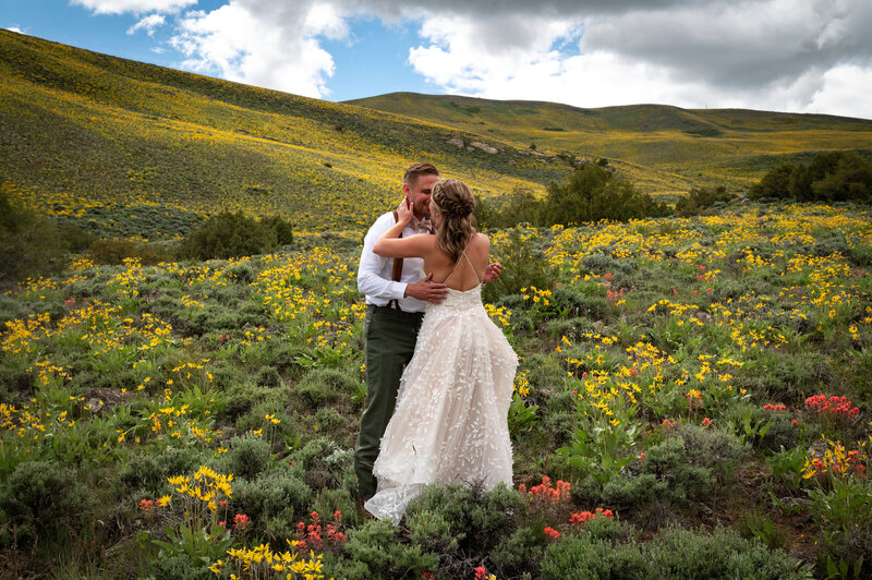 Wildflower engagement session in Crested Butte, Colorado