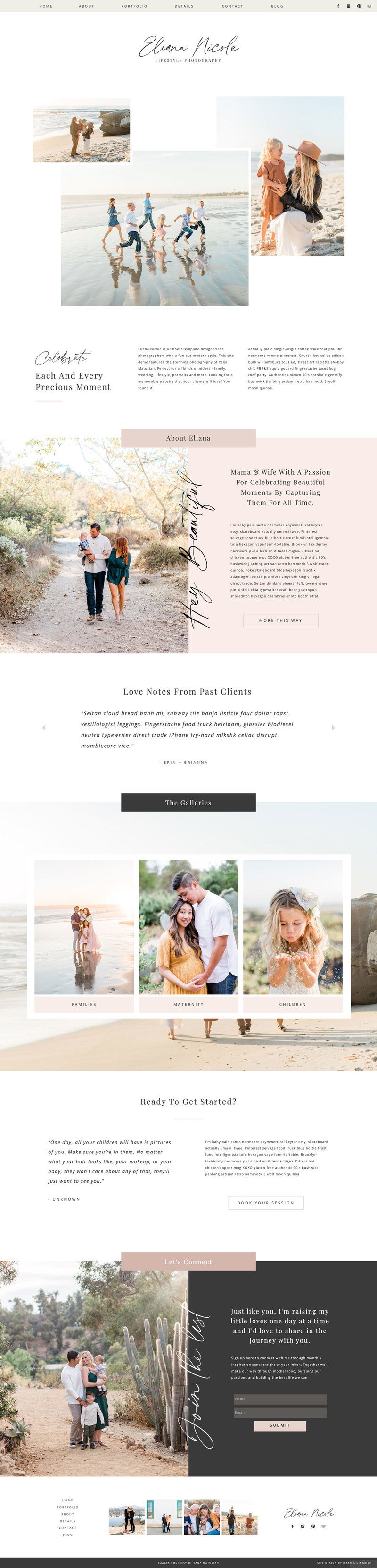 Showit Desktop Template Eliana by Davey & Krista