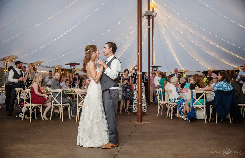 Couple dancing inside the tent at Blackstone Rivers Ranch