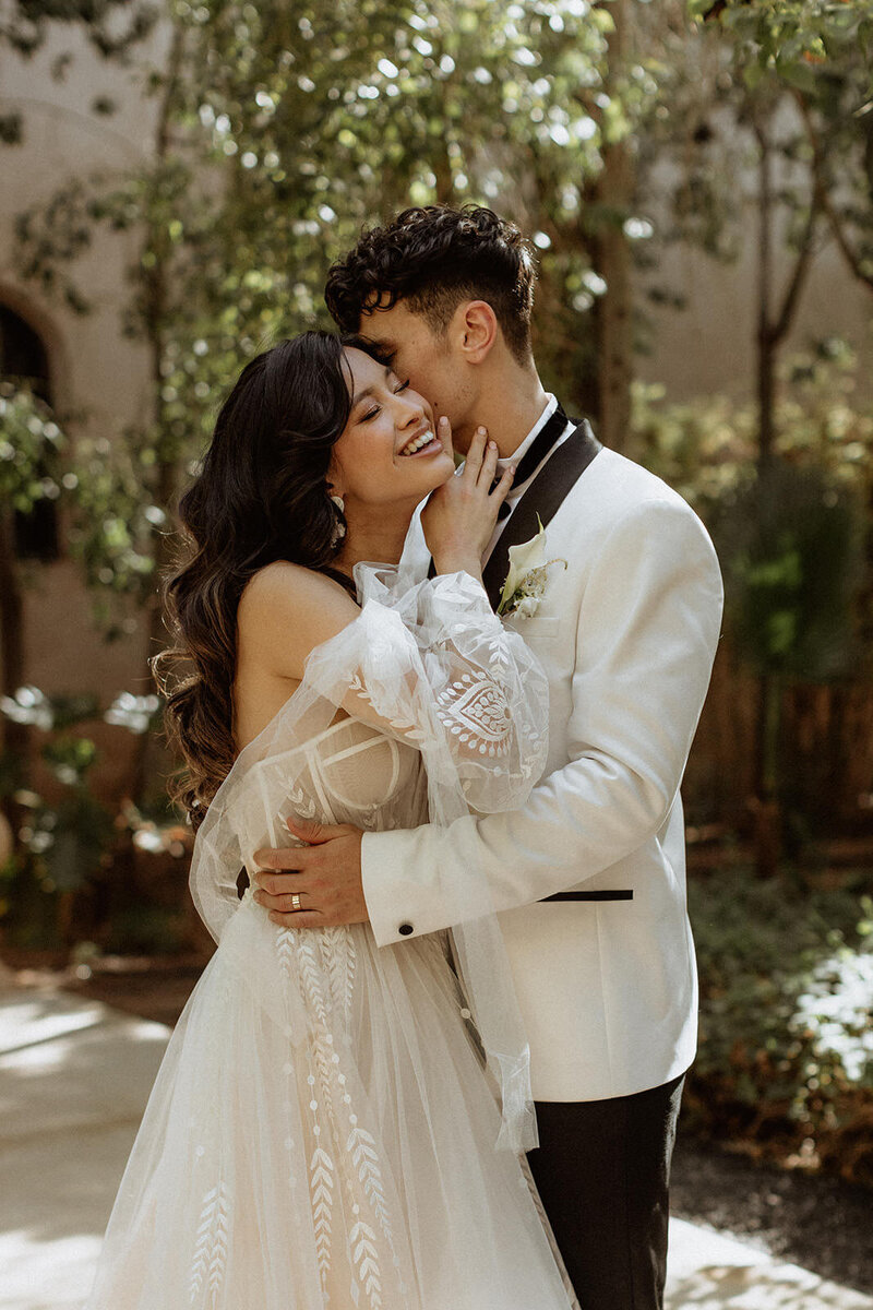 black tie bride and groom in Morocco
