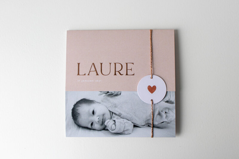 pocketfold geboortekaartje Laure