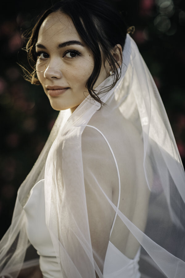 portrait of bride with veil