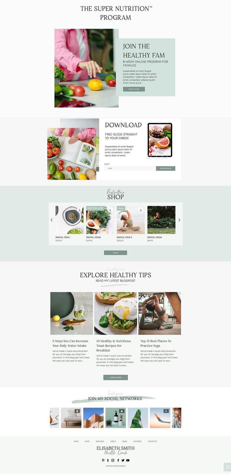 supplement website template