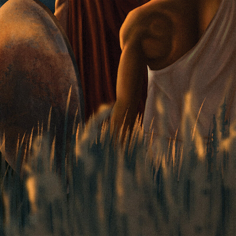 Close up of illustration for the Song of Achilles cover concept
