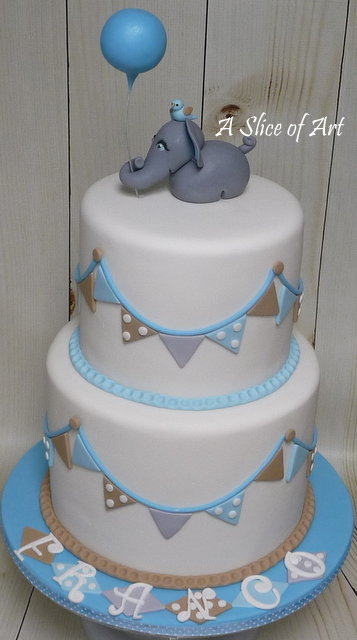 elephant baby shower cake