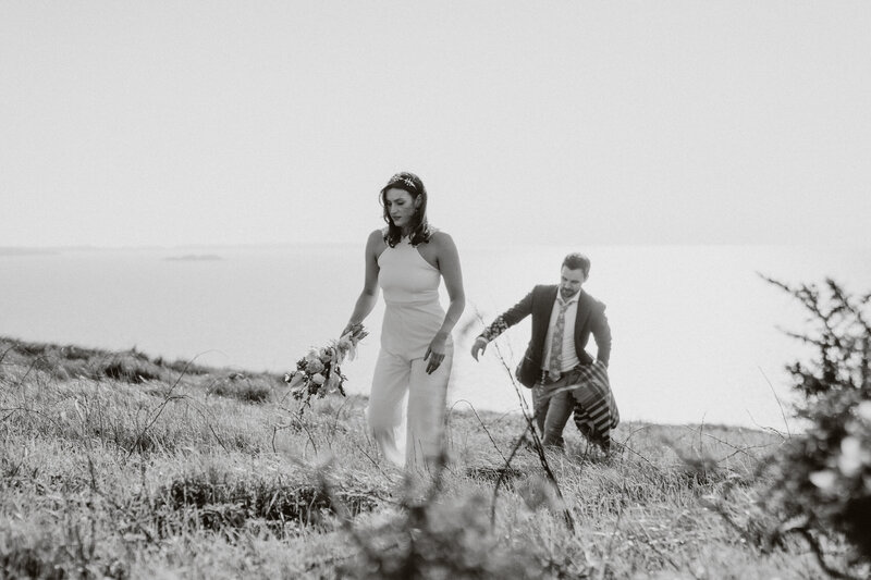 Bride getting ready putting in earrings