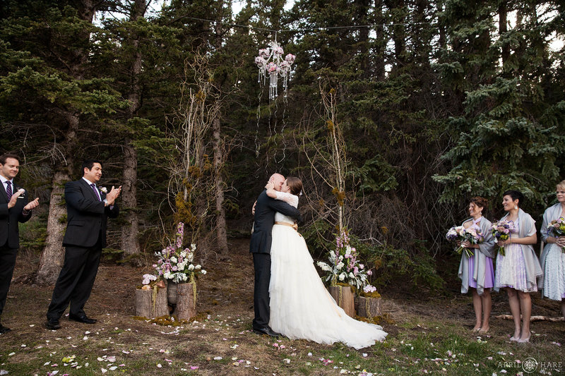 Enchanted Forest Wedding Ceremony Vibe at Mountain View Ranch in Colorado
