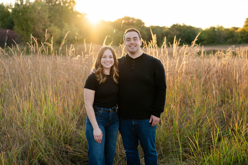engagement photos atlanta georgia of a couple looking at the camera