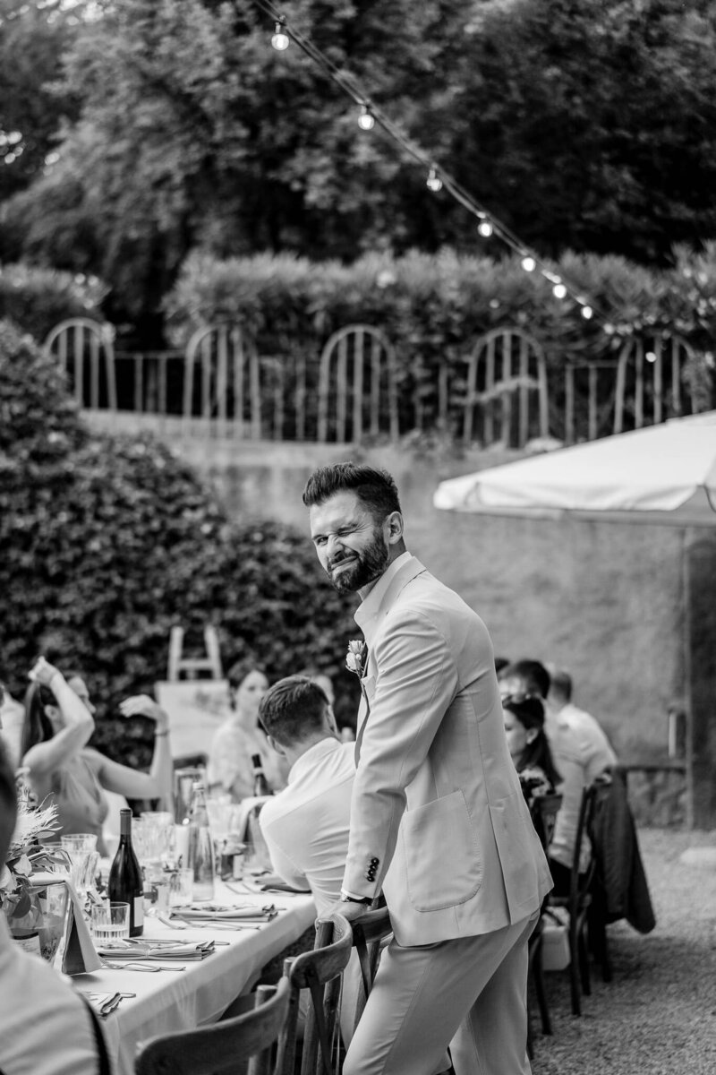 groom at a weddin venue in Italy