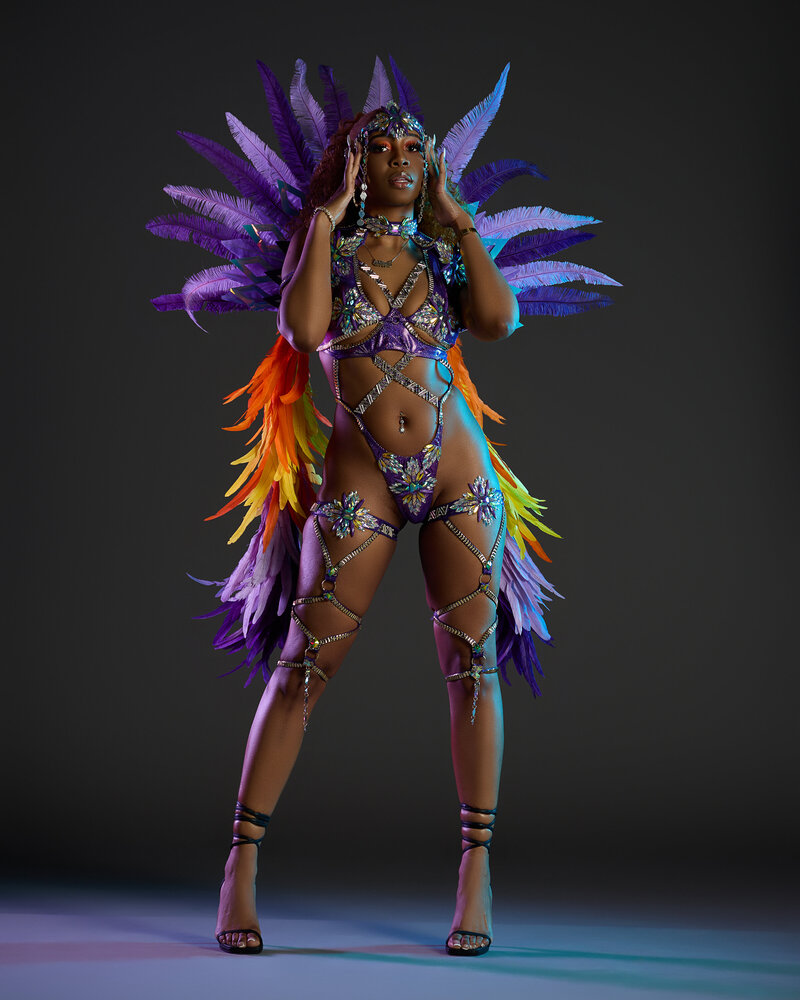 Female carnival costume for 2023. Register to play mas with Sunlime Mas
