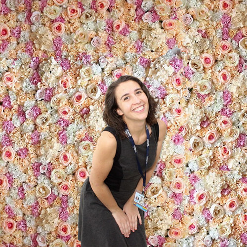 floral backdrop photo booth