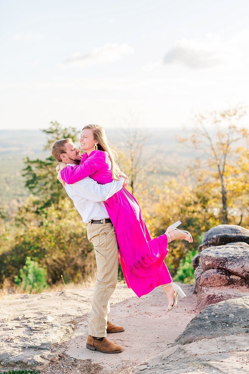 Engaged Couple at Pine Mountain Overlook by  Wedding Photographer Amanda Horne