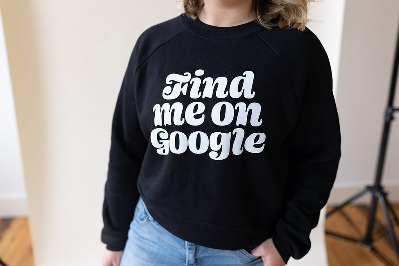 Find Me On Google Black Crewneck Sweatshirt