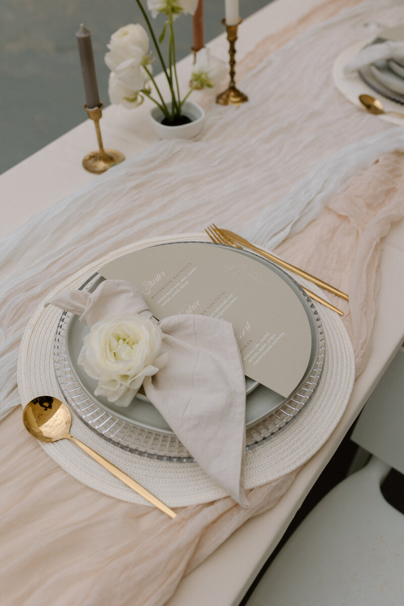 Santorini Greece Elopement Tablescape | Brittany Bradley Studio