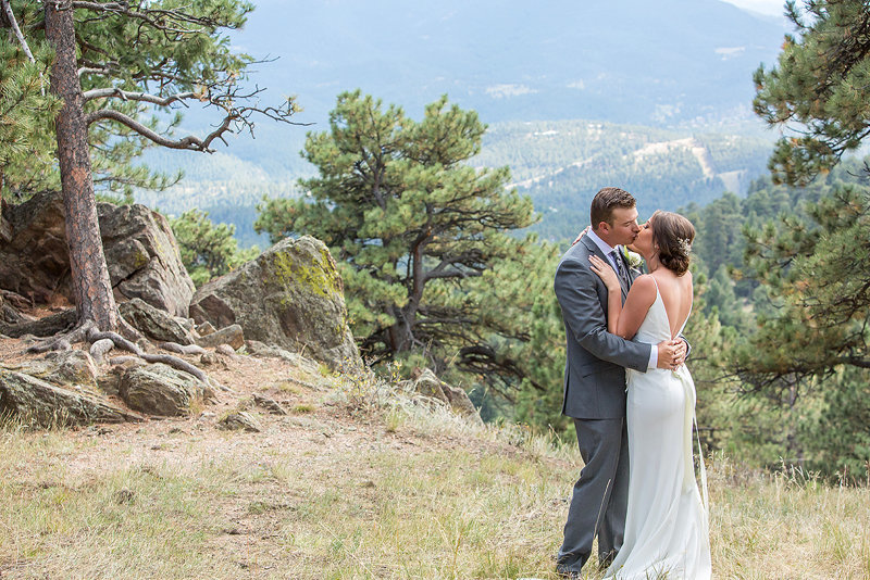 Colorado mountain wedding photographer with Ashley & Ryan in Golden, CO