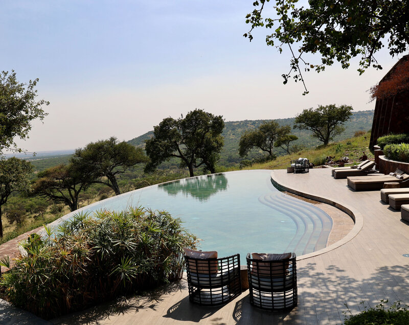 A photo of pool at a luxury safari lodge in the Serengeti