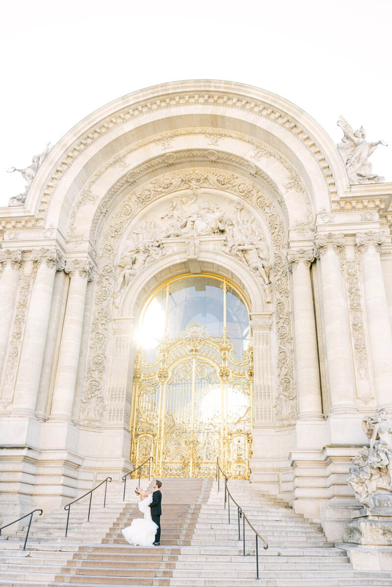 Wedding Elopement in  the heart of Paris at Petit Palais Museum fineart captured by Chelsey Black Photography featured in Vanity Fair Magazine