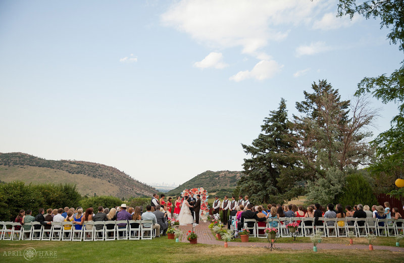 Wedding ceremony on the lawn at The Manor House