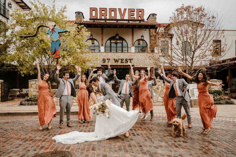 Bridal part outside Drover in Dallas Ft Worth