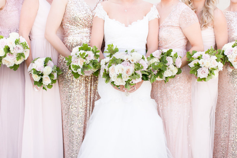 Blush McCormick Ranch Golf Club Bridesmaids Bouquets | Amy & Jordan Photography