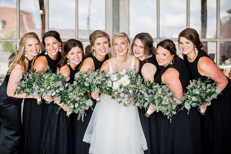bride and bridesmaids by Knoxville Wedding Photographer, Amanda May Photos