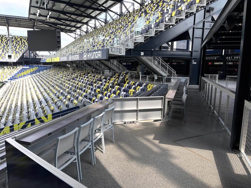 Concrete drink rails around the Geodis Park Major League Soccer Stadium in Nashville