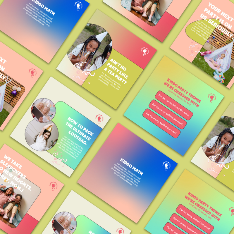 Layout of Instagram templates for Confetti and Crafts