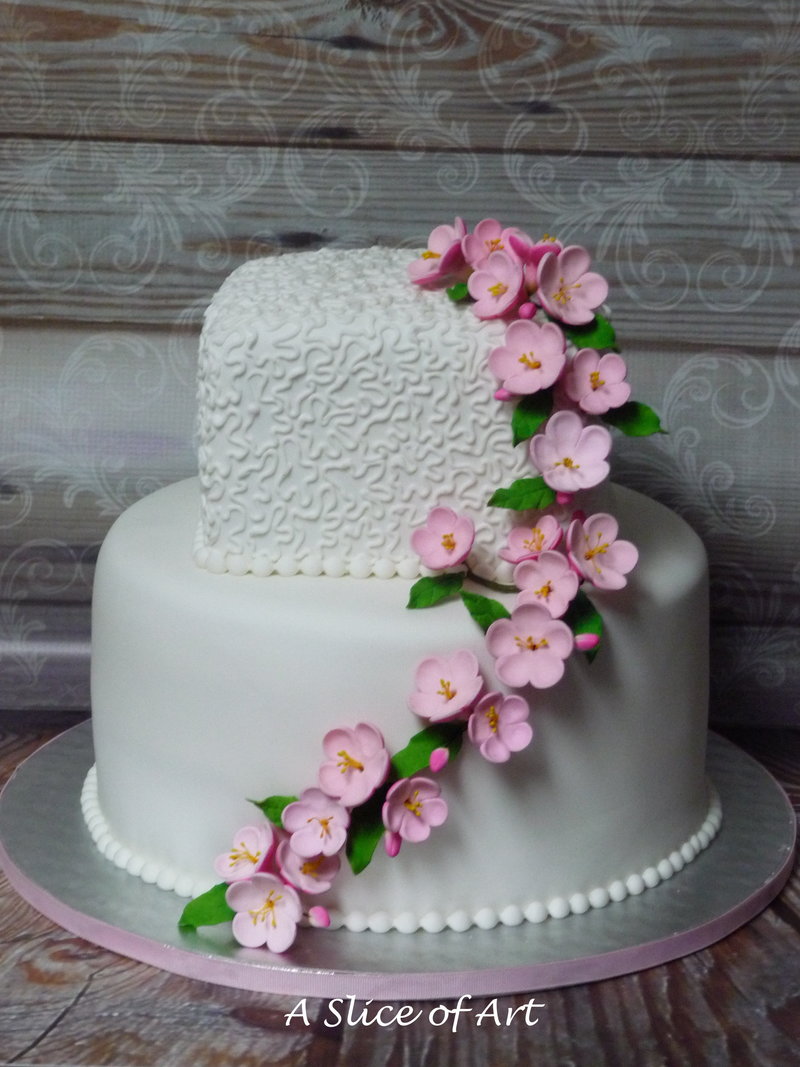 blossom anniversary cake