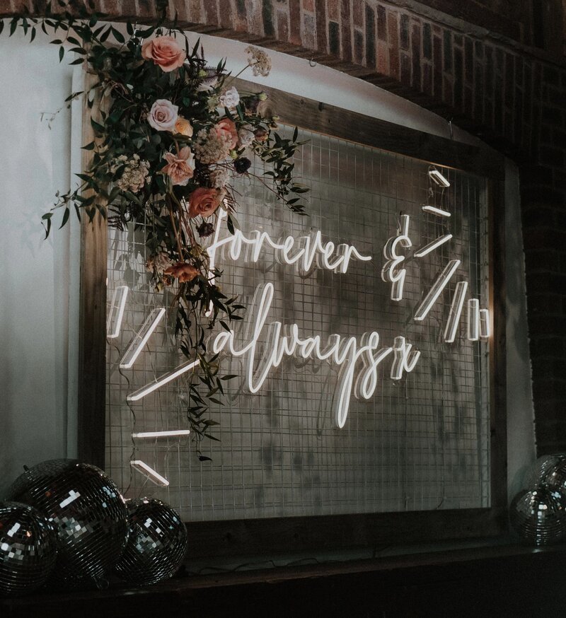 forever and always  wedding neon sign hire, Cheshire, The Word is Love