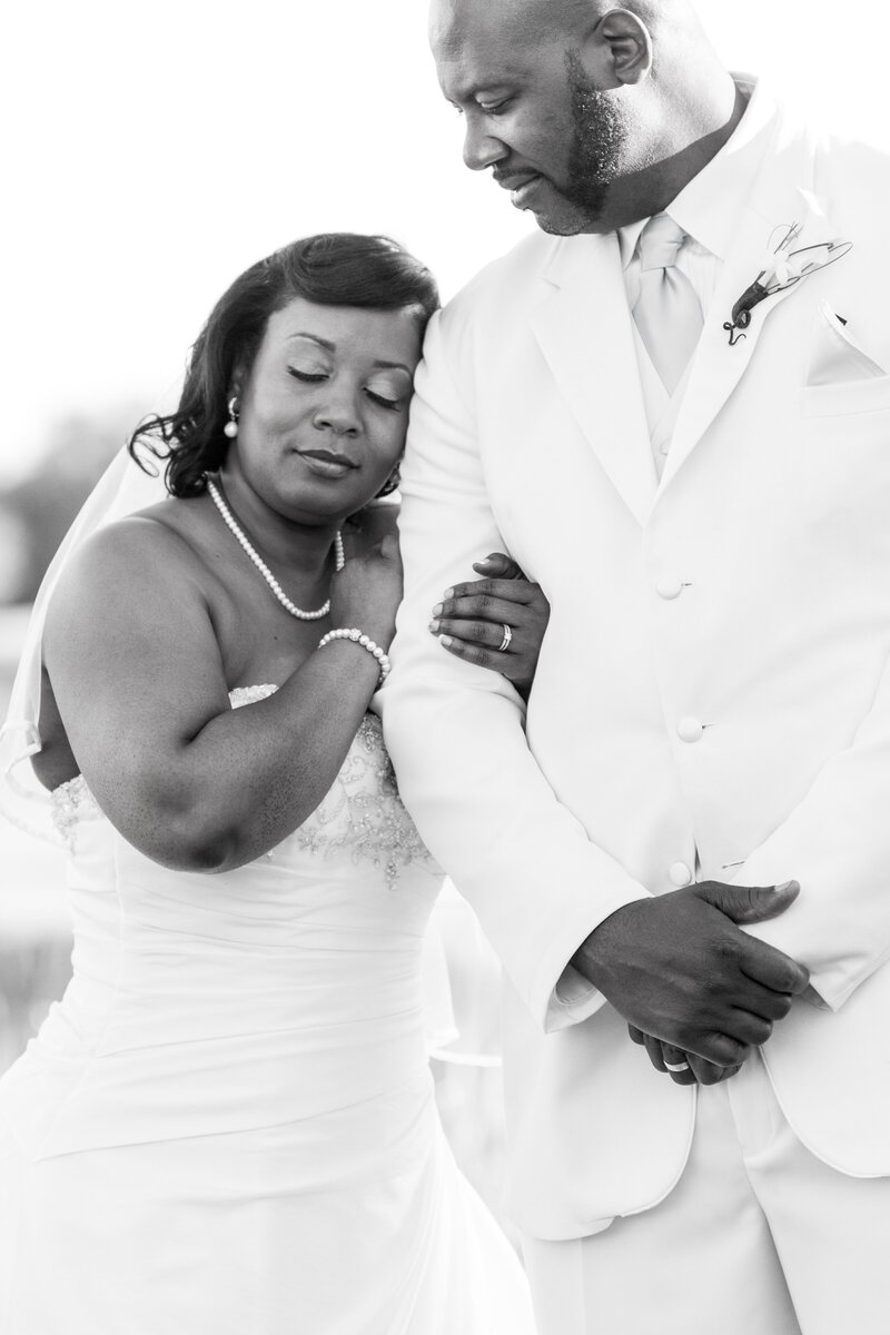 romantic african-american bride and groom