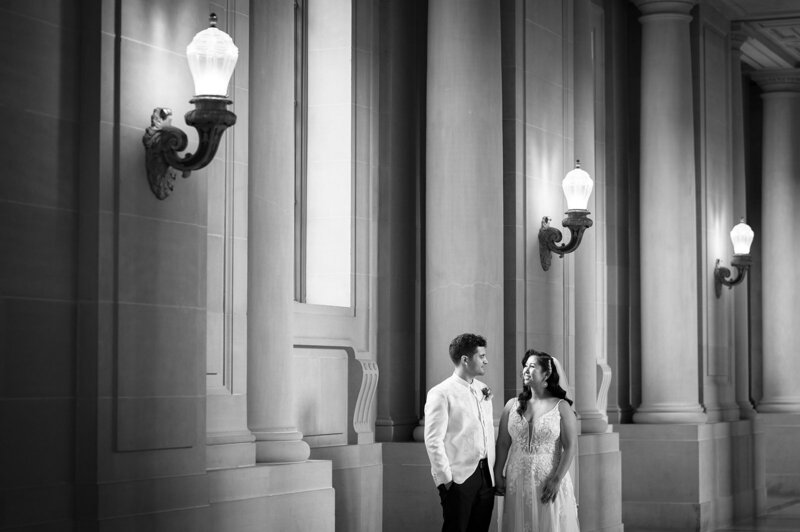 San Francisco city hall wedding portrait
