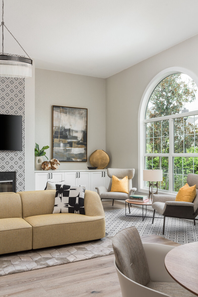 Living room design by Gracious Home Interiors