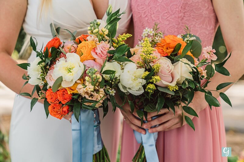 two-wedding-bouquets-in-spring-colors