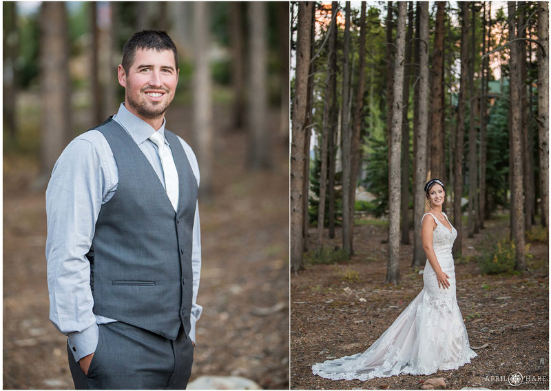 Wedding photos in the woods at BlueSky Breckenridge