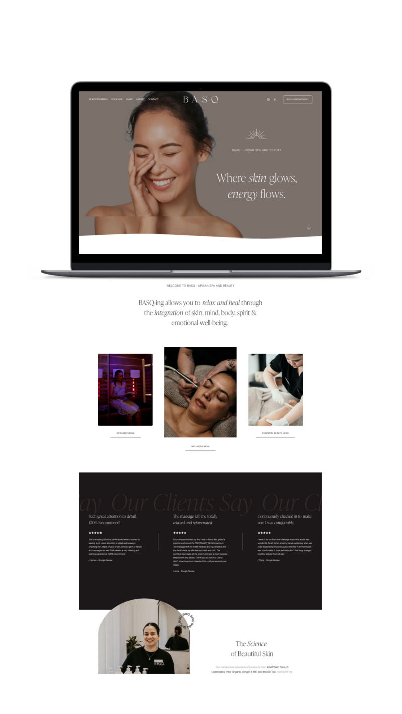 Basq Small Business Website from Wordpress to Squarespace 1