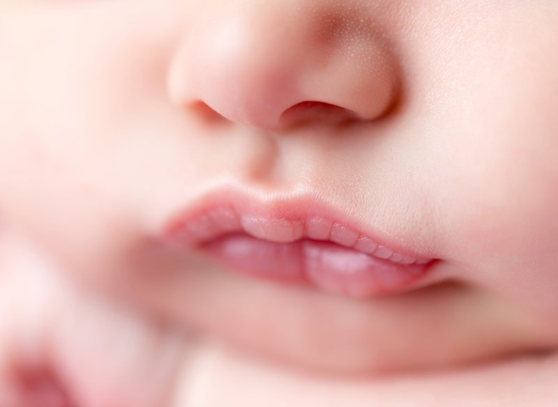 macro baby lips
