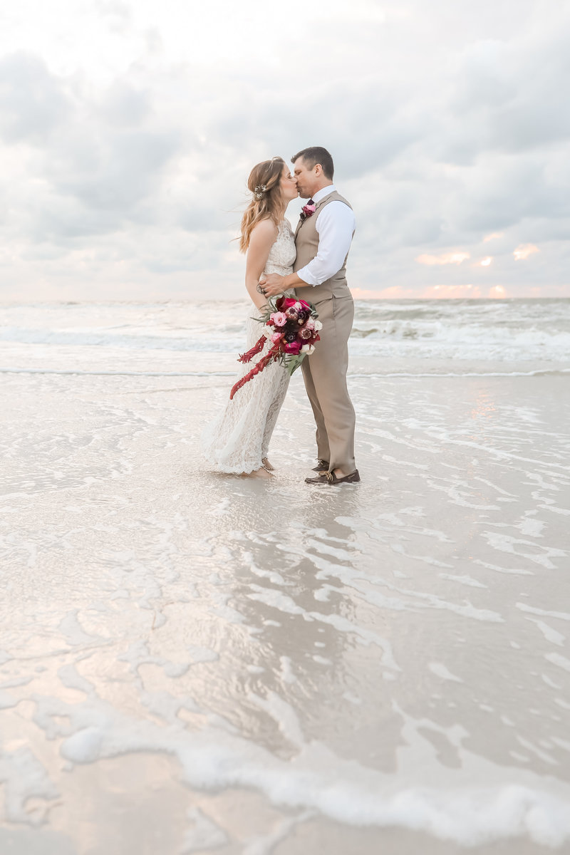 Bride and Groom sunset photos on Clearwater Beach