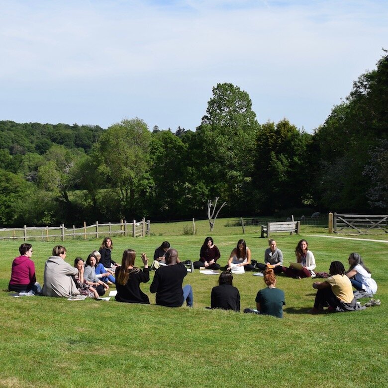 Naturopathy students gathering for an outdoor class