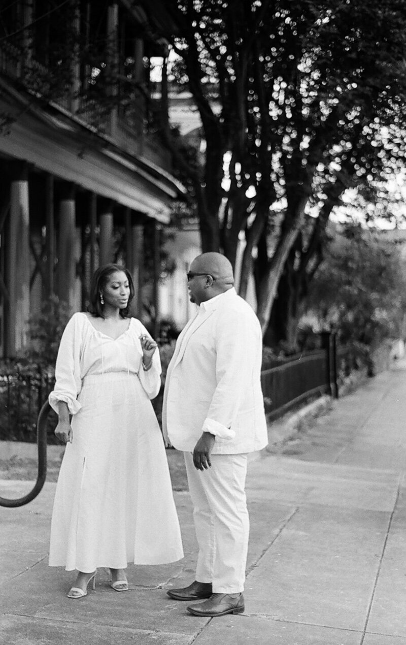 black and white film photo in Marigny new orleans