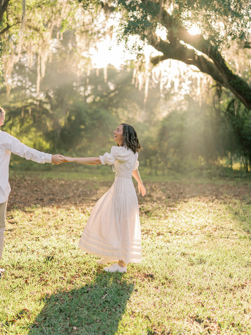 Engagement session couple embracing