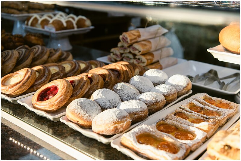 freshly baked breakfast pastries at the swiss bakery