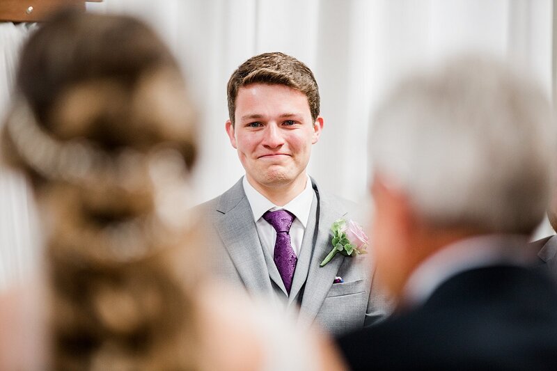 groom's reaction to bride by Knoxville Wedding Photographer, Amanda May Photos