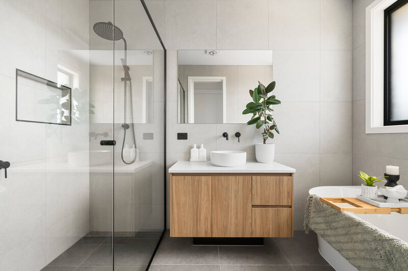 Stylish bathroom fit out by AR Construction in Warrnambool