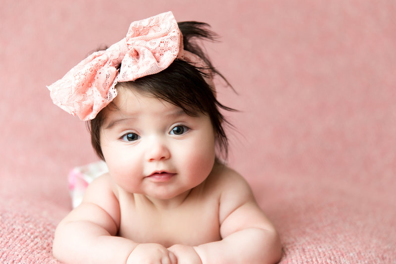 Baby Girl on Pink blanket