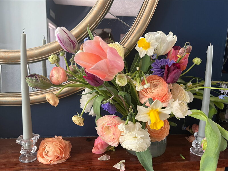 Romantic valentines day floral workshop Dulwich College