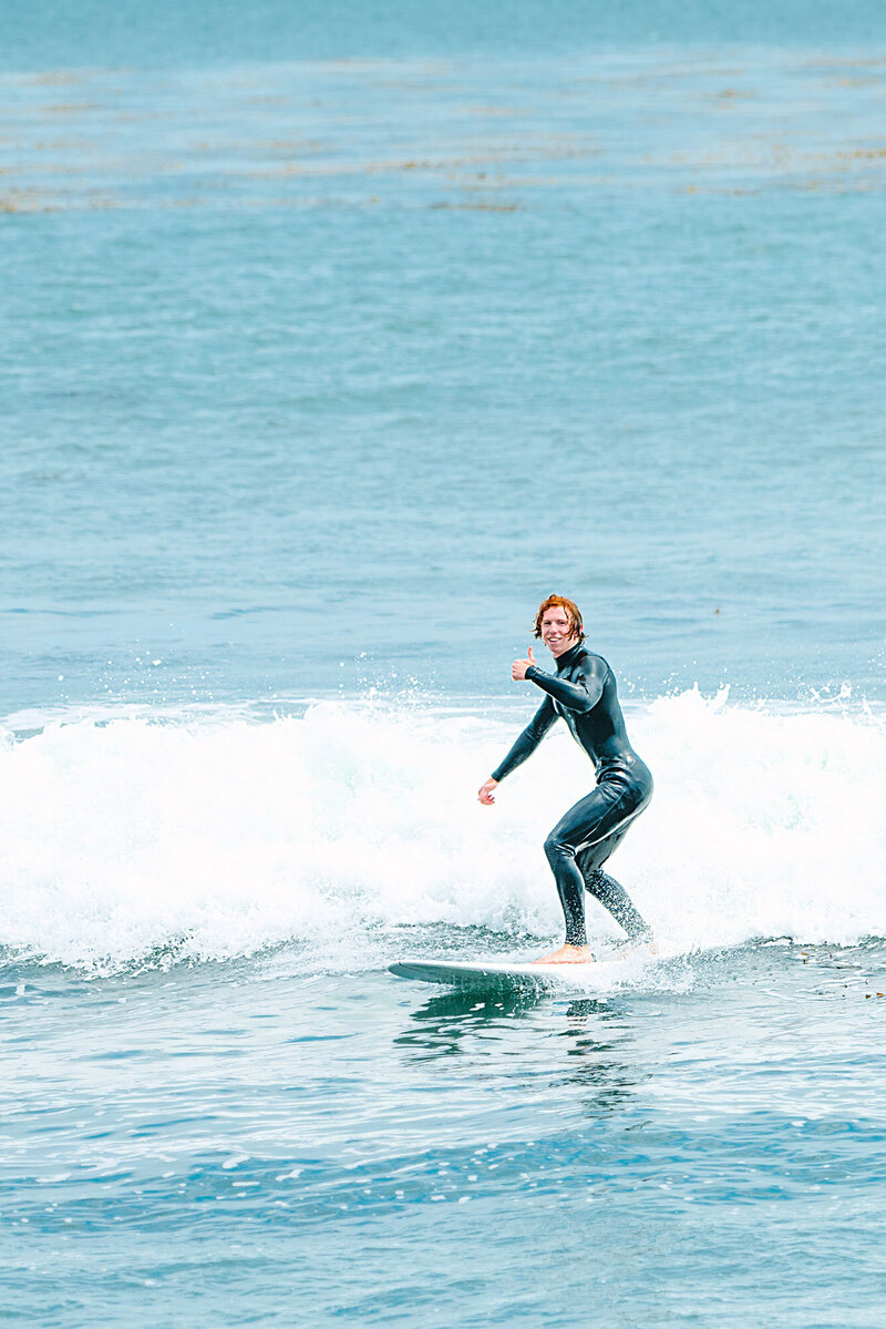Surfing senior photos in Santa Cruz, CA by Bay Area photographer Kristen Hazelton