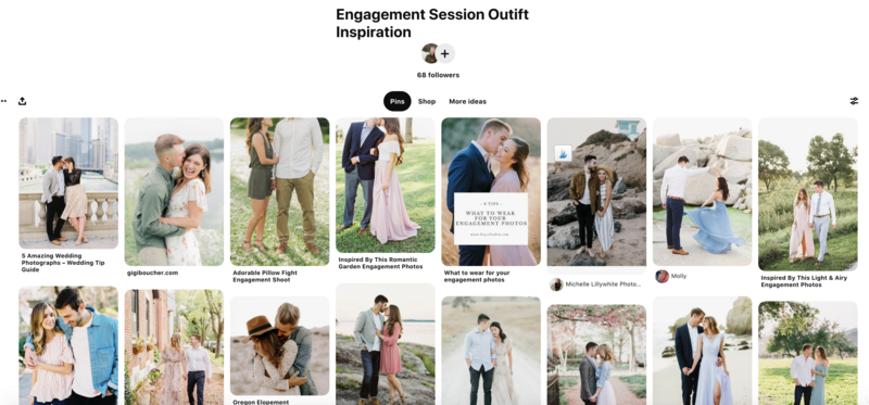 Screenshot of engagement session outfit inspiration