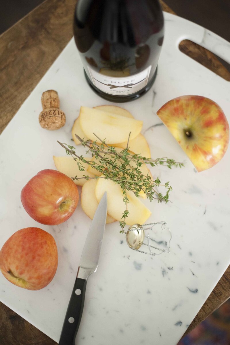 recipe with apples and garnishes