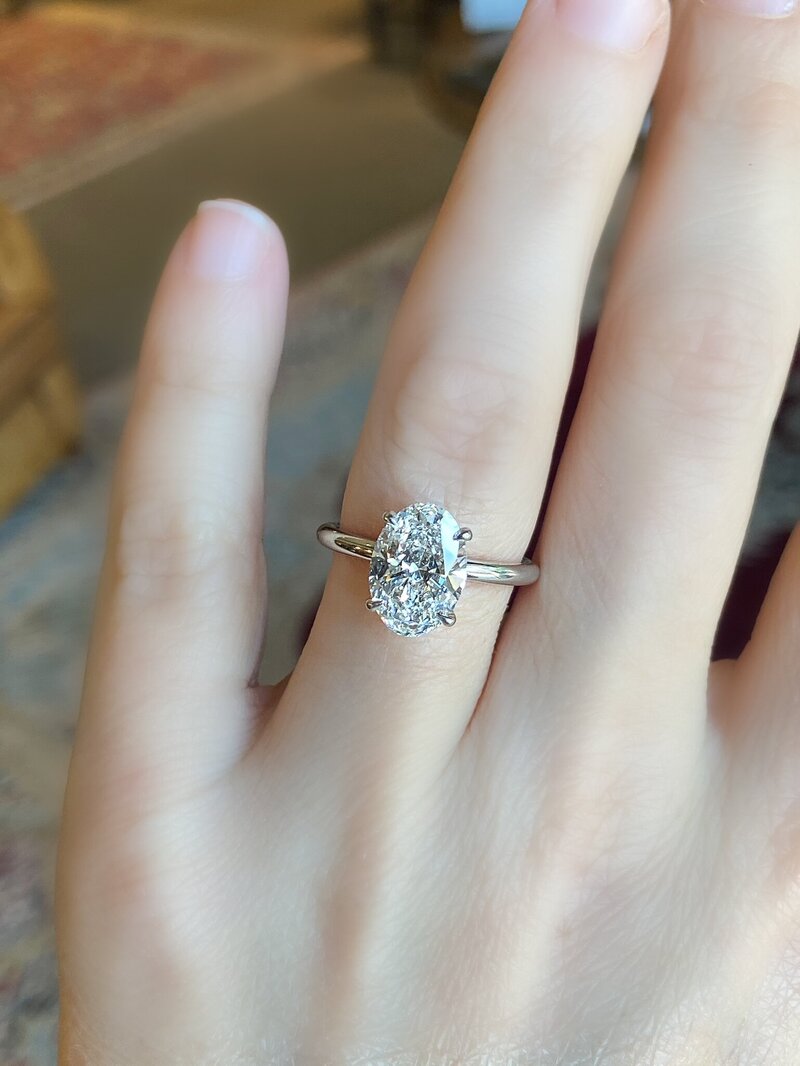 diamond oval solitaire engagement ring