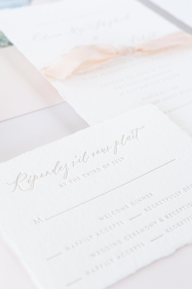 Kelly McDevitt Design Romantic Letterpress Wedding Invite